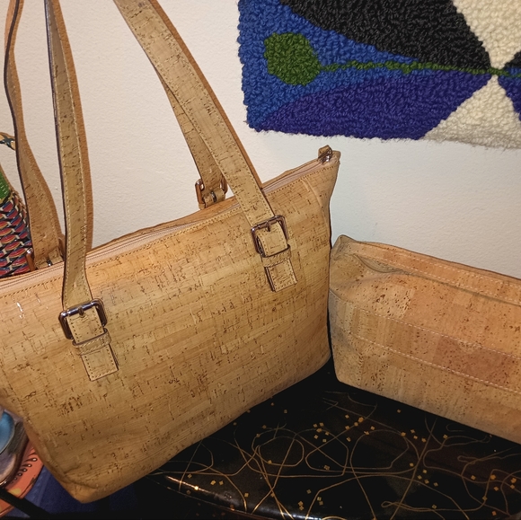 Large Satchel Corker Brand Shoulder Bag & XL Toiletry Bag - Picture 2 of 13